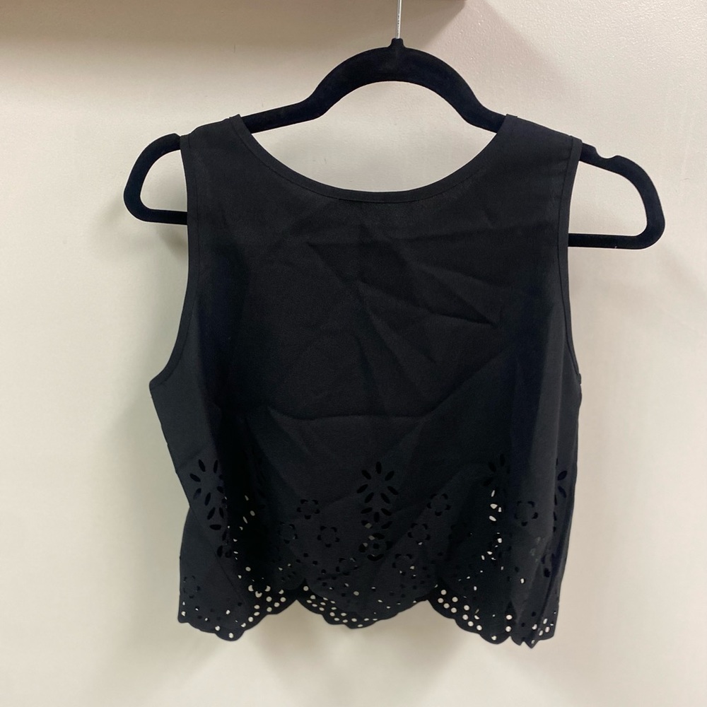 Black Crop Top with Cut Outs